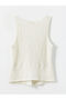 Beige V-Neck Textured Women's Blouse - 6