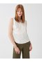 Alita City with a Difference of Lcw Vision White Satin Plain Double Breasted Sleeveless Women's Blouse - 2