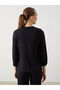 Lcwaikiki Classic Black Lace-Up Collar Textured Women's Blouse - 4