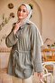 Women's Waist Gathered Shirt in Mold Green - 5