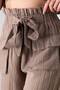 100% Cotton Muslin Fabric - High Waist Front Cargo Pocket Trousers - 7