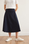 Women's Navy Blue Waist Banded Thessaloniki Bell Skirt Etk- 19000297 - 6