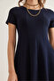Women's Navy Blue Pieced Trend Mini Flared Dress Elb-19002348 - 5