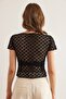 Women's Black Asymmetrical Lace Blouse Blz-19002888 - 2