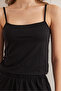Women's Black Top Strap Blouse Bottom Pocket Shorts Pajama Suit Pjm- 00000021 - 6