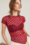 Women's Burgundy Six Asymmetrical Lace Blouse Blz- 19002888 - 6