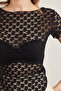 Women's Black Asymmetrical Lace Blouse Blz-19002888 - 6
