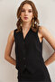 Women's Black Fleto Pocket Premium Lined Double Vest Ylk- 19000057 - 3