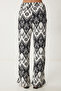 Women's Black and White Patterned Crinkle Summer Kimono Pants Set Zv00271 - 8