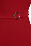 Red Belted Strapless Covered Hipster Swimsuit Tbess21Ma0134 - 7