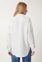 Women's White Lilac Heart Embroidered Woven Shirt Bv00123 - 4