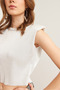 Women's Silver Padded Pleated Crop Blouse Blz- 19002890 - 5