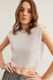 Women's Silver Padded Pleated Crop Blouse Blz- 19002890 - 4