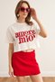 Women's Ecru Amore Printed Crop Cotton T-Shirt Tsh- 19000858 - 4