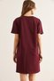 Women's Burgundy Teddy Bear Printed Tunic Dress Elb- 19002352 - 7