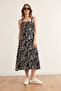 Women's Shawl Navy Blue Zippered Patterned Knitted Dress Elb-19000615 - 2