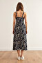 Women's Shawl Navy Blue Zippered Patterned Knitted Dress Elb-19000615 - 6