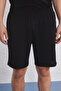 Black Slim Fit Bird Embroidered Shorts Knitted Pajama Set Tmnss25Pt00073 - 3