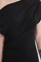 Siyah Midi Büzgü/Drape Detaylı Örme Elbise TWOSS25EL00780 - 3