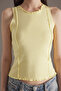 Light Yellow Ribbed Fitted/Body-Sitting Knitted Undershirt Twoss25Al00032 - 3