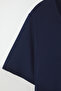 Lacivert Regular Fit Havuz Yaka Büyük Beden T-shirt TBBSS25BF00063 - 11
