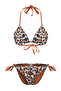 Leopard Pattern Piped Triangle Regular Normal Waist Bikini Set Tbess25Bt00183 - 5