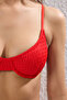 Kırmızı Gipeli Balconette Kaplı Bikini Üstü TBESS25BU00053 - 5
