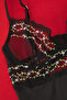 Siyah Tül Çiçekli Brodeli Kapsız Örme Body THMSS25BD00007 - 6