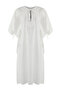 Ecru Woven 100% Cotton Maxi Beach Dress Tbess25El00057 - 5