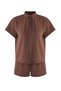 Brown Woven Accessory Detailed Beach Shirt-Shorts Set Tbess25Au00068 - 6