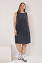 Anthracite Draped Comfortable Modal Single Jersey Knitted Plus Size Dress Tbbss25Ah00138 - 2