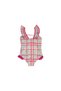 Baby Girl Ruffle Detailed Multi-Colored Red Swimsuit - 2
