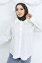 Lace Detailed Baby Collar Shirt Ecru 2214 - 5