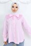 Lace Detailed Baby Collared Shirt Pink 2214