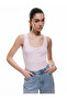 Slim Fit Sleeveless U-Neck Women's Ribbed Undershirt - 2