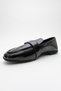 Clarion Black Patent Leather Genuine Leather Belted Blunt Toe Women's Loafer Shoes - 3