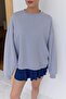 Gray Text Printed Basic Sweatshirt