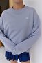 Gray Text Printed Basic Sweatshirt - 2