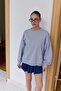 Gray Text Printed Basic Sweatshirt - 3