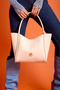 Women's Beige Shoulder and Shoulder Bag with Wide Compartment Magnet Closure with Athens Puppy Wallet - 8