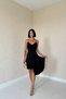 Dressify Women’S Fashion Black Jacquard Asymmetrical Dress - 3