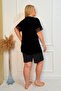 Plus Size Comfort Sleepwear Set with Bottom Top Shorts Patterned Double Cotton 2-Piece Bottom-Top Suit - 7