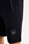 201759 Navy Blue Men's Shorts with Pocket Embroidery Detail - 4