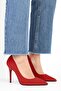 Women's Red Suede Classic Heeled Stiletto