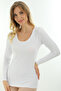 Long Sleeve U-Neck Slim Fit Women's Bodysuit T-Shirt 2041-Cotton Stretch Fabric Bodysuit - 2