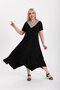 Women's Large Size Black Viscose Ethnic Collar Stylish Dress - 4