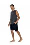 18872 Men's Anthracite Melange Sleeveless Crew Neck Shorts Set - 2
