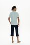 U.S. Polo Assn. 18887 Male Short-Sleeve Bicycle Collar Capris Pajamas Kit-Mint - 2