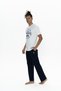 U.S. Polo Assn. 18900 Men's Ecru Half Sleeve Round Neck Tube Leg Pajama Set - 2