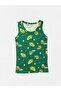 Boy's 100% Cotton Truck Cylinder Scoop Construction Equipment Patterned Green Undershirt Boxer Set - 2
